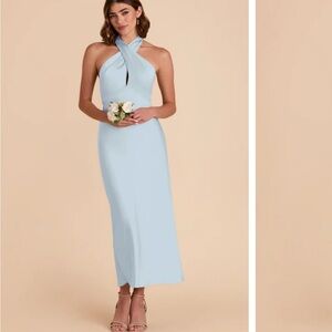 Birdy Grey Light Blue Halter Midi Dress